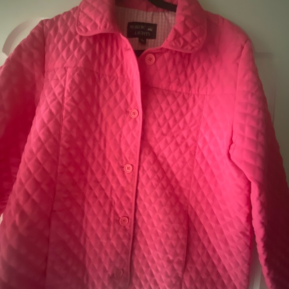Nordic Lights Black Quilted Jacket/Coat Women's Size L (12-14) Barbiecore - Picture 2 of 8